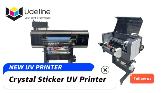 Stampante A3 UV Dtf Macchina da stampa per etichette adesive a trasferimento freddo in cristallo 3D per confezione regalo